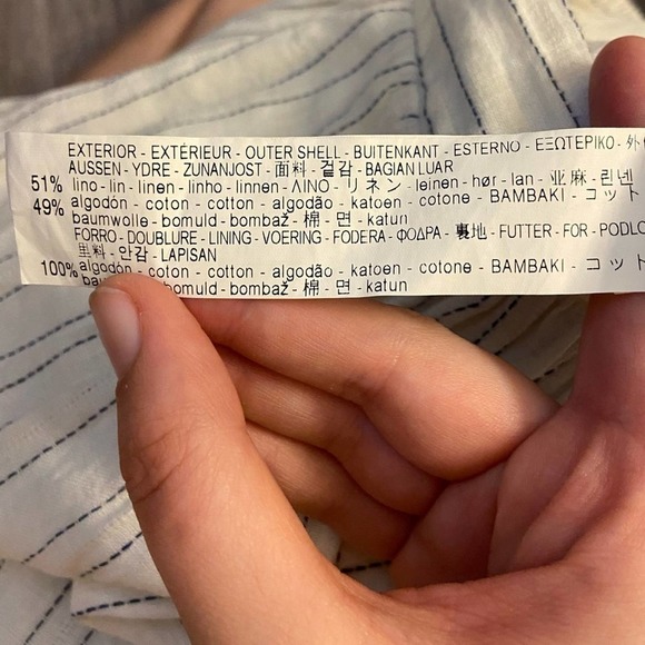 Zara Basic a line white pinstripe midi skirt - Picture 5 of 5